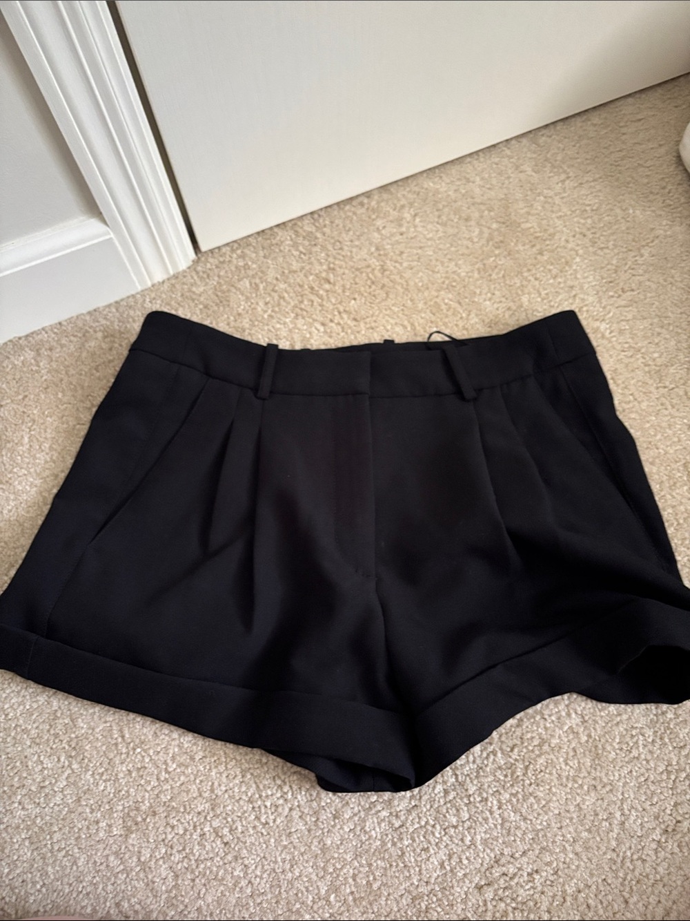 NWOT Zara black pleated shorts